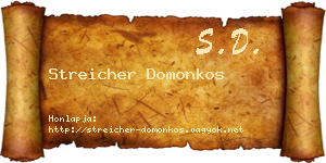 Streicher Domonkos névjegykártya